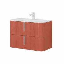 PISA 80 R, MATTONE, MOBILIER SUSPENDAT, FRONT RIFLAT, CU 2 SERTARE ROTUNJITE SI CU , 2 MANERE ALBE, 80X46XH50CM, PISA82-MA-C-HLY03